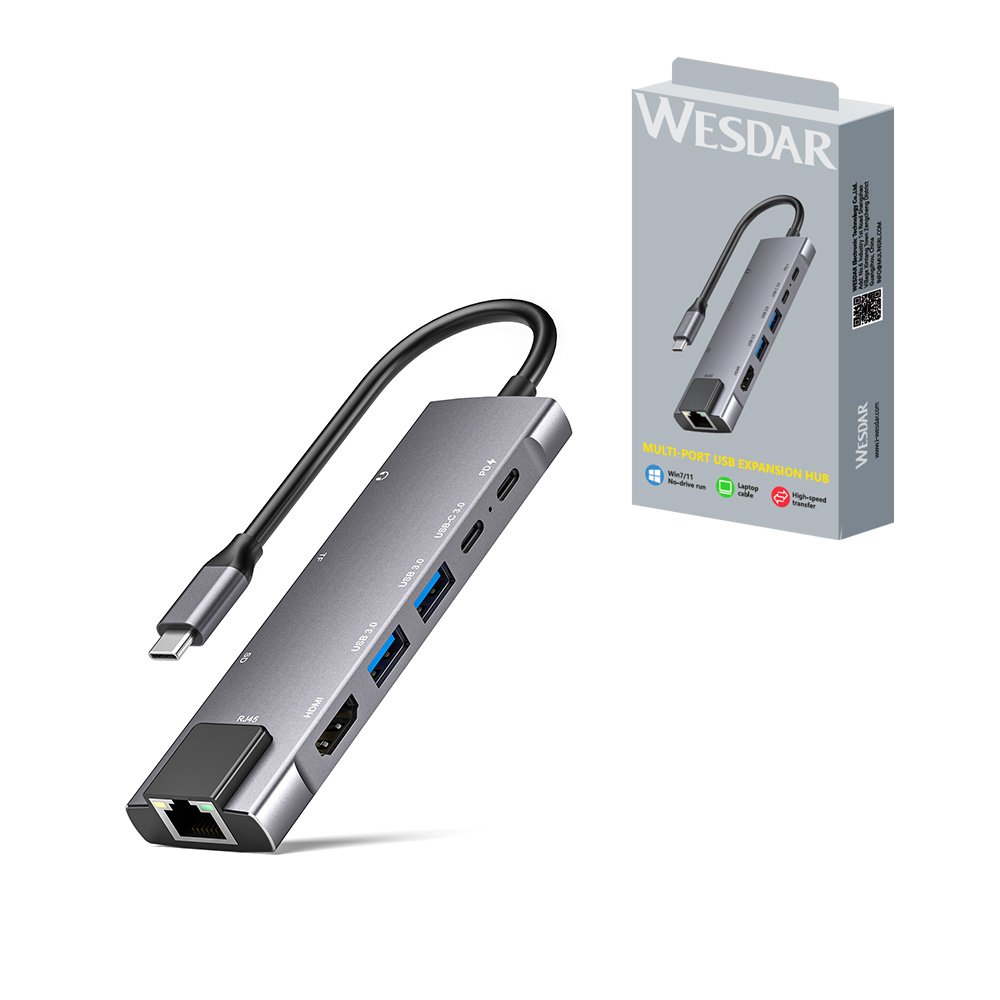 [K-113U] USB-Multiport-Erweiterungshub  4K 30 Hz  1000 Mb