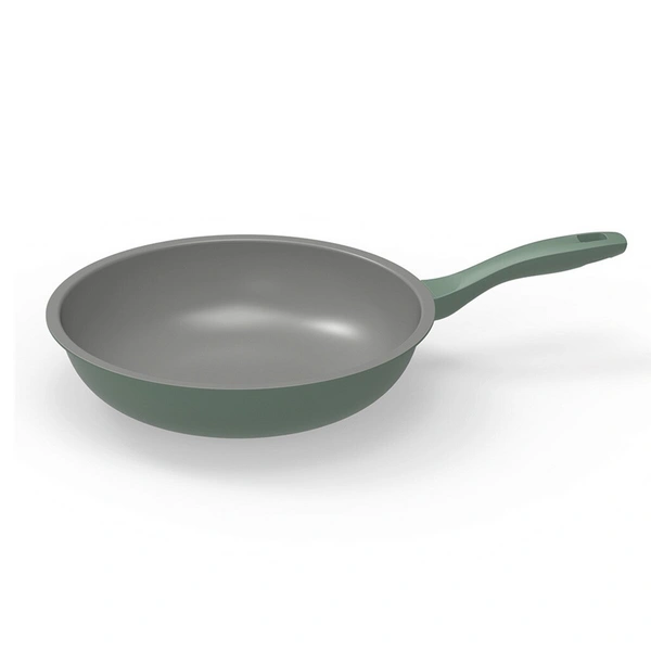 Michelino Alythia Wokpfanne ø28 cm, Induktionsgeeignet & Antihaftbeschichtet -Grün/Grau-