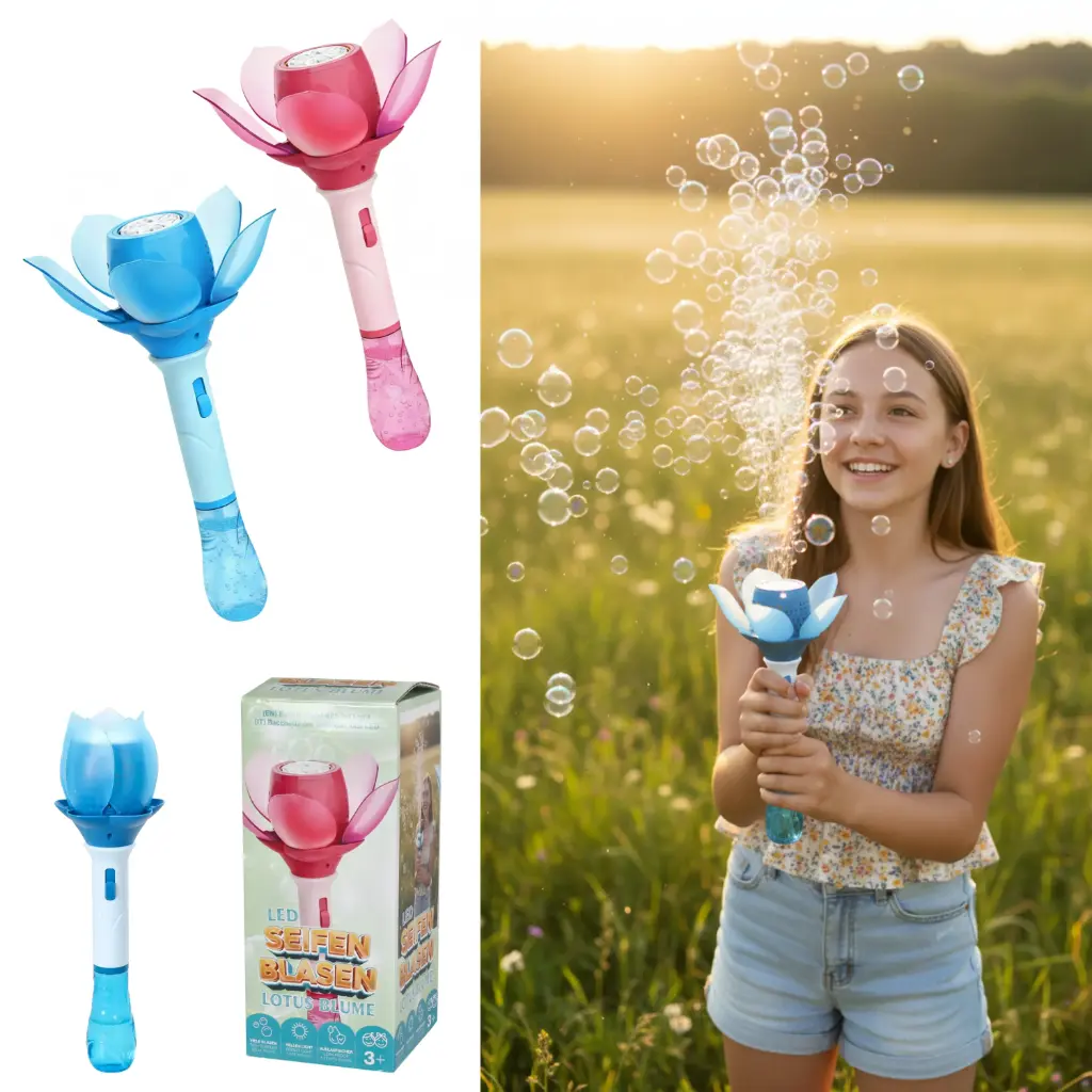 LED Seifenblasenblume LOTUS Blau