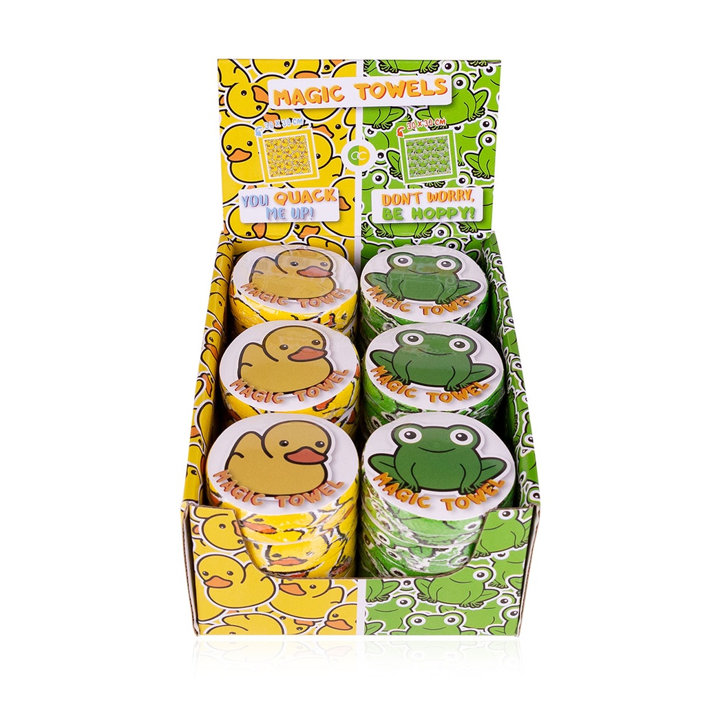 Magisches Handtuch HAPPY ANIMALS - mit Frosch & Ente Set