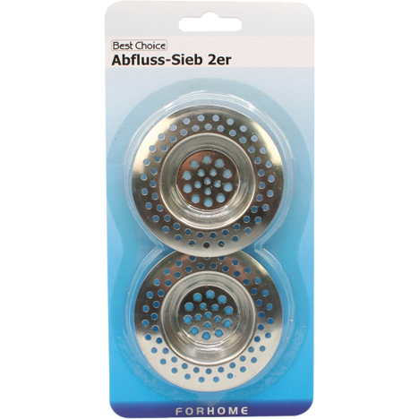 [66404] Abflußsiebe 2er Set 7cm verchromt 