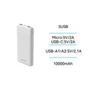 10000mAh 3-in-1 Schnelllade-Powerbank  Weiß